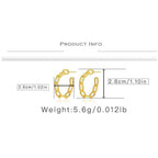Stainless Steel Link Gold Hoop Earring Pair For Women Bulk