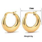 Daily Casual Stainless Steel Anti Tarnish Gold Hoop Earring Pair Bulk