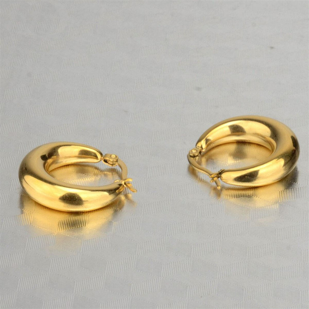 Daily Casual Stainless Steel Anti Tarnish Gold Hoop Earring Pair Bulk