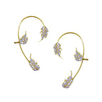 Floral Cubic Zirconia Marquise 18K Gold Copper Ear Cuff Earring Bulk
