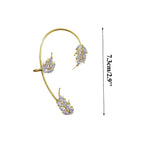 Floral Cubic Zirconia Marquise 18K Gold Copper Ear Cuff Earring Bulk