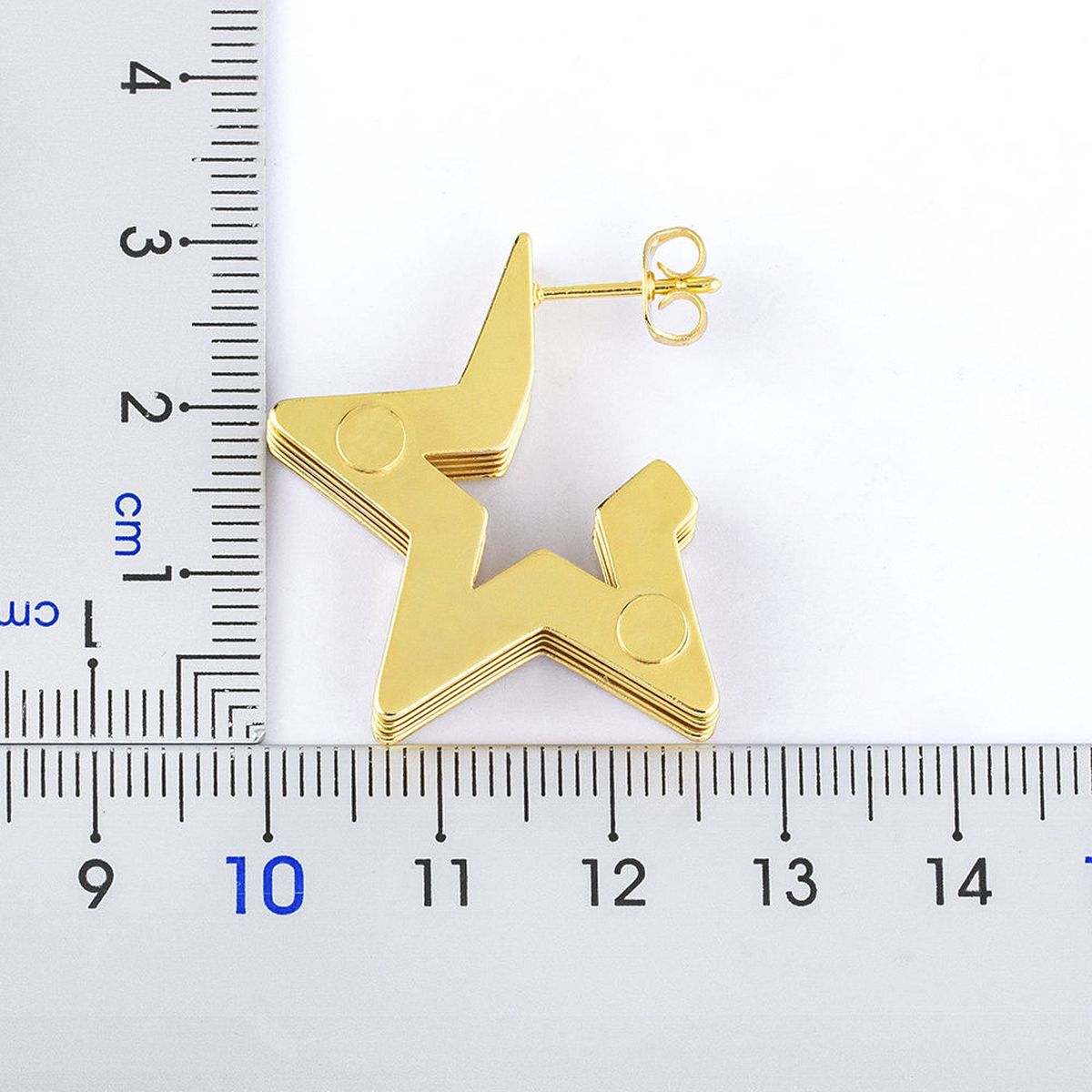 Layered 3D Star Chunky 18K Gold Anti Tarnish Hoop Earring Women Bulk