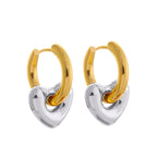 Heart Love Glossy Silver 18K Gold Hoop Drop Earring For Women Bulk