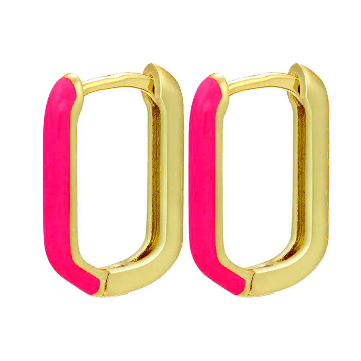 Enamel 18K Gold Copper Rectangle Hoop Stud Earring For Women Bulk
