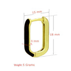 Enamel 18K Gold Copper Rectangle Hoop Stud Earring For Women Bulk