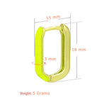 Enamel 18K Gold Copper Rectangle Hoop Stud Earring For Women Bulk
