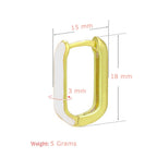 Enamel 18K Gold Copper Rectangle Hoop Stud Earring For Women Bulk