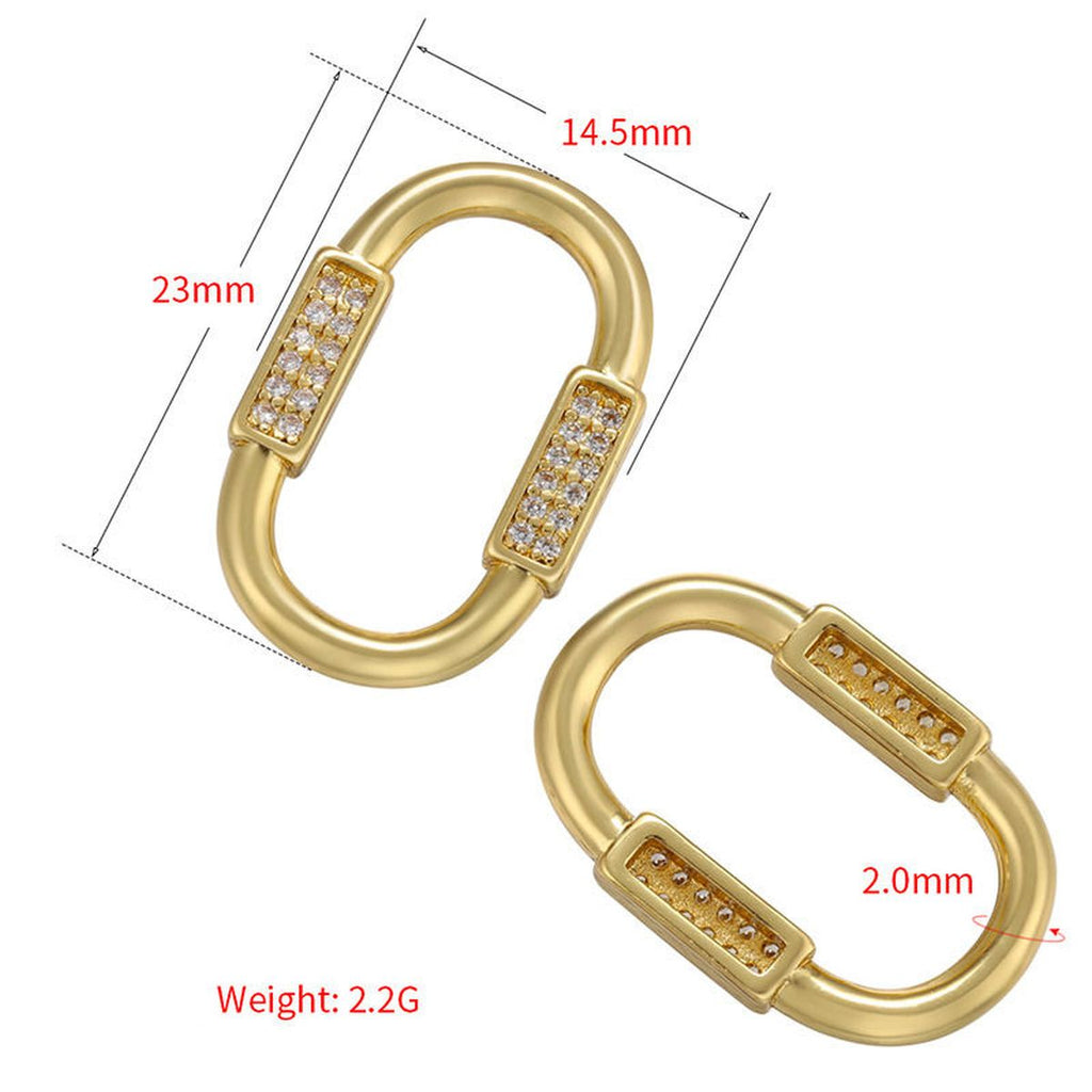 Dual Links Geometric 18K Gold Chain Link Dangling Hoop Earring Bulk