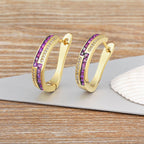 Pink Copper Zig Zag 18K Gold Hoop Earring For Women Bulk