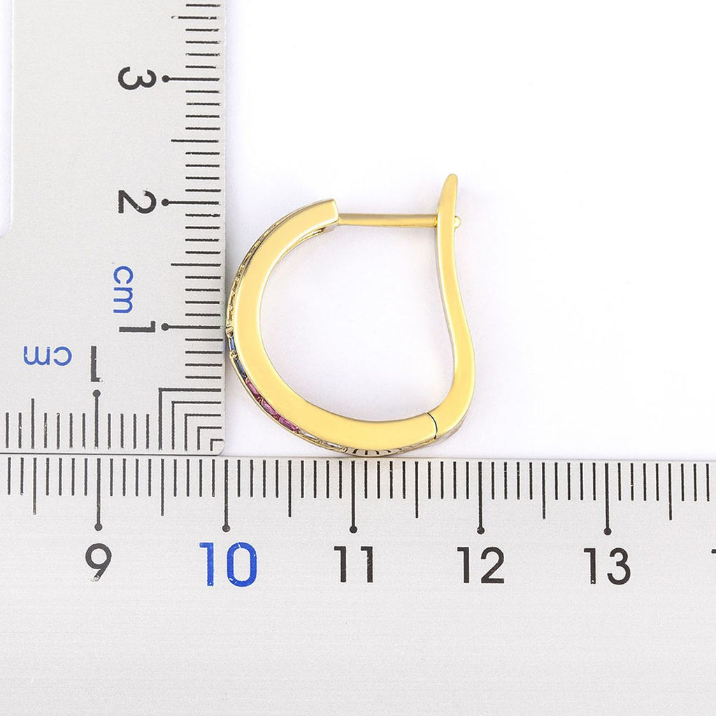Pink Copper Zig Zag 18K Gold Hoop Earring For Women Bulk