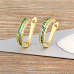 Pink Copper Zig Zag 18K Gold Hoop Earring For Women Bulk