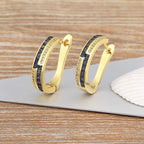 Pink Copper Zig Zag 18K Gold Hoop Earring For Women Bulk