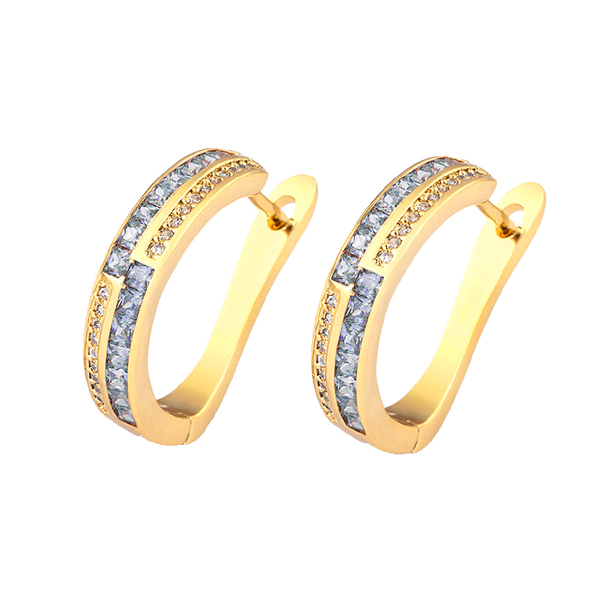 Pink Copper Zig Zag 18K Gold Hoop Earring For Women Bulk