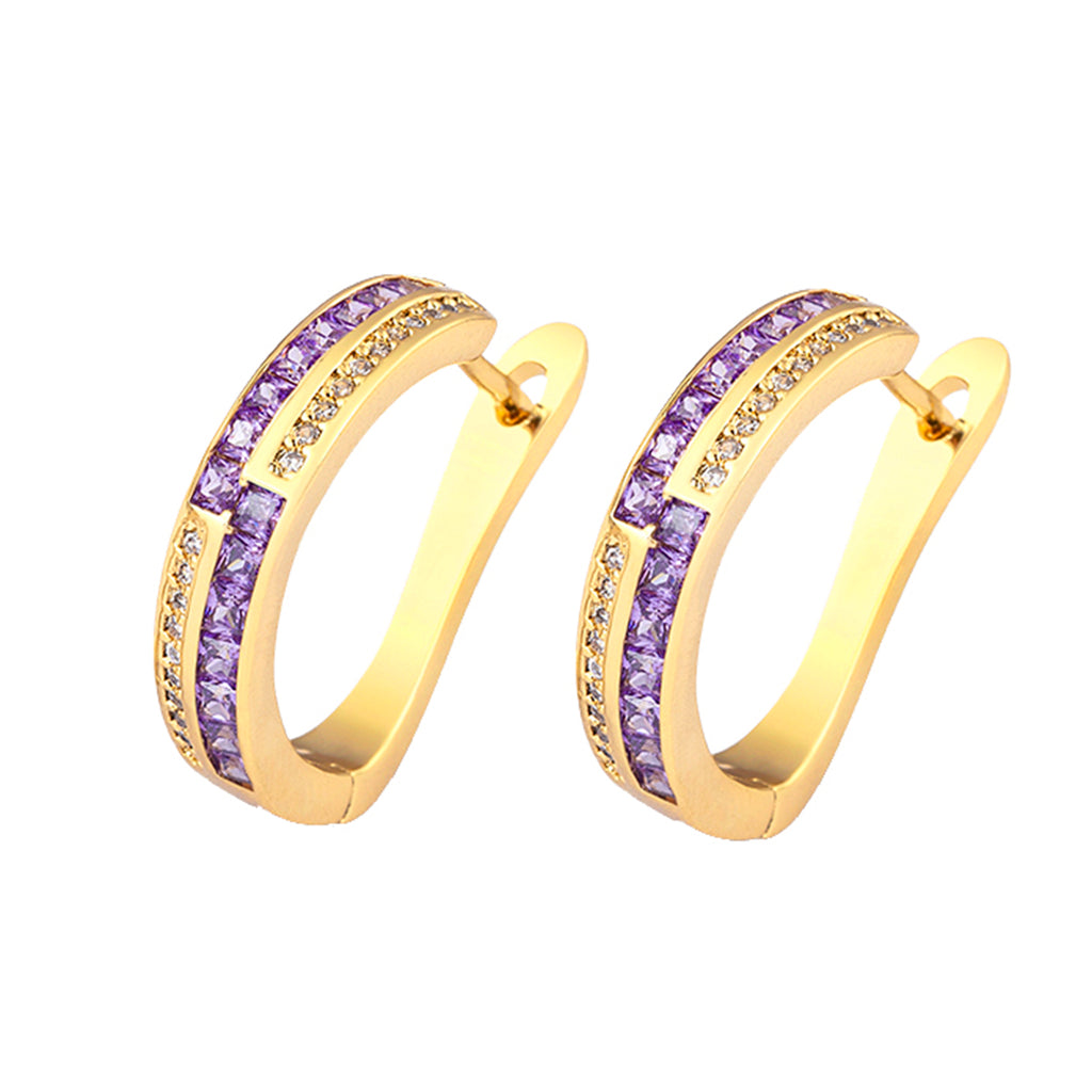 Pink Copper Zig Zag 18K Gold Hoop Earring For Women Bulk