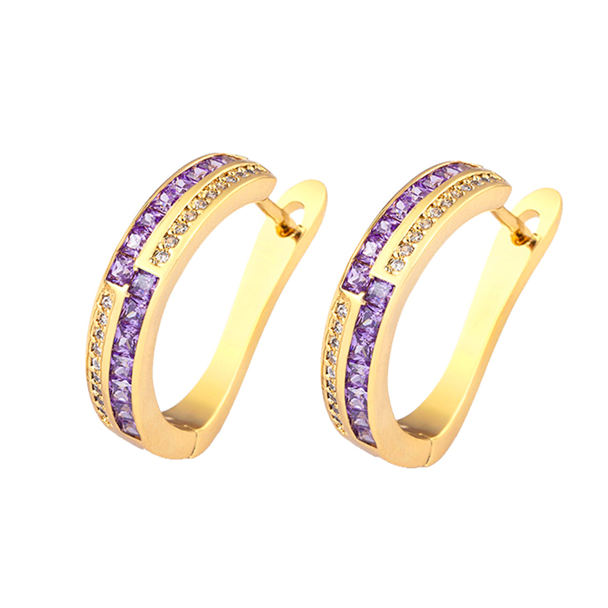 Pink Copper Zig Zag 18K Gold Hoop Earring For Women Bulk