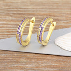 Pink Copper Zig Zag 18K Gold Hoop Earring For Women Bulk