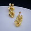Triple Heart Love Copper Glossy 18K Gold Dangler Drop Earring Bulk