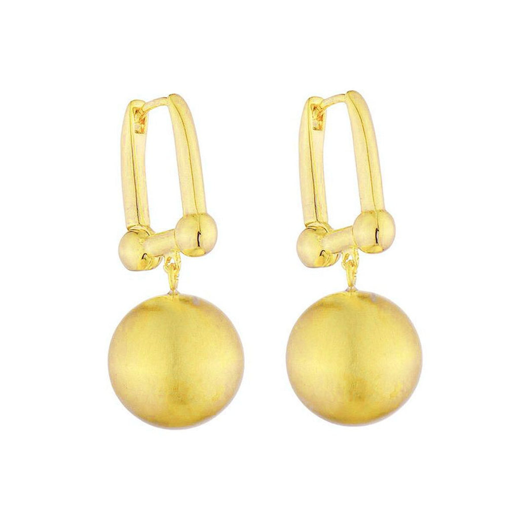 Ball Matte Copper 18K Gold Hoop Drop Earring For Women Bulk