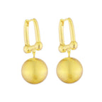Ball Matte Copper 18K Gold Hoop Drop Earring For Women Bulk