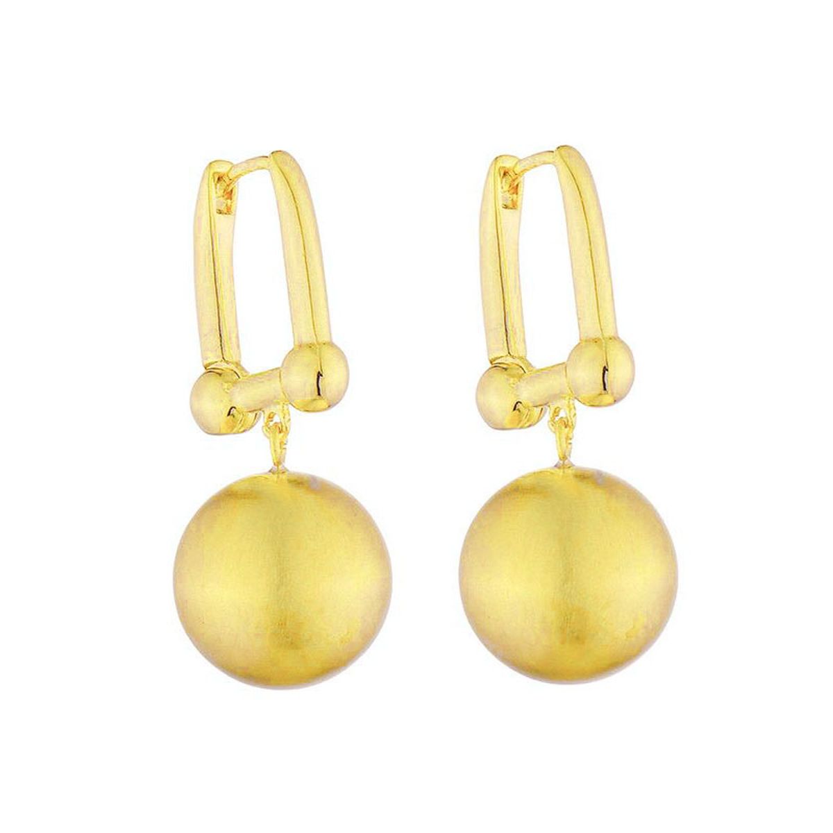 Ball Matte Copper 18K Gold Hoop Drop Earring For Women Bulk