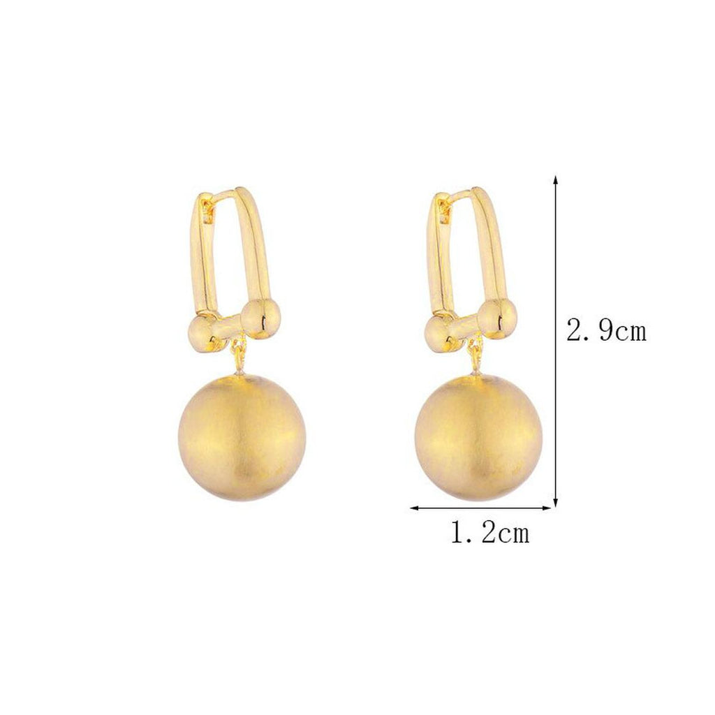 Ball Matte Copper 18K Gold Hoop Drop Earring For Women Bulk