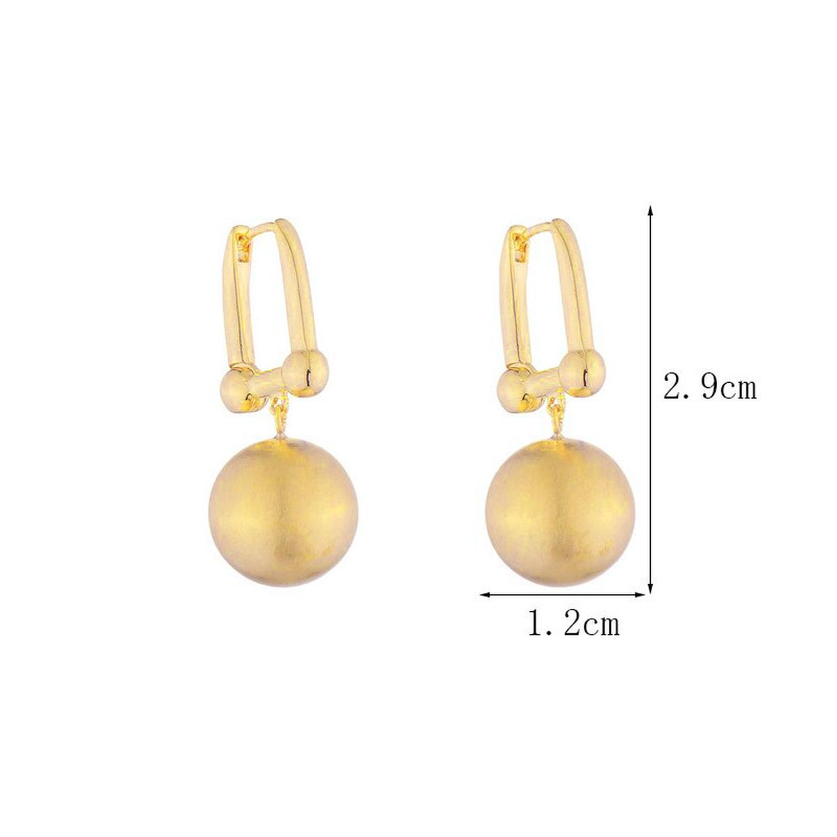 Ball Matte Copper 18K Gold Hoop Drop Earring For Women Bulk