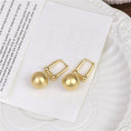 Ball Matte Copper 18K Gold Hoop Drop Earring For Women Bulk