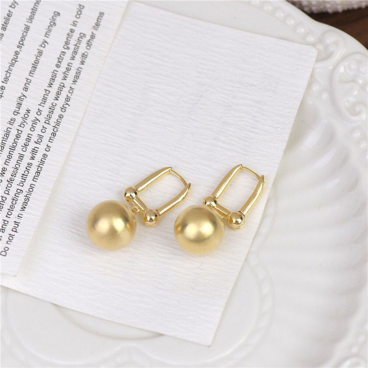 Ball Matte Copper 18K Gold Hoop Drop Earring For Women Bulk