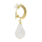 Tulip Enamel Baroque Pearl Gold Copper Dangling Drop Earring Bulk
