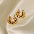 Braided Glossy 18K Gold Copper Anti Tarnish Hoop Bali Earrings Bulk