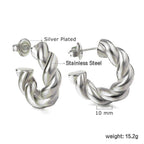 Twisted Croissant Glossy Copper Gold Hoop Bali Earrings for Women