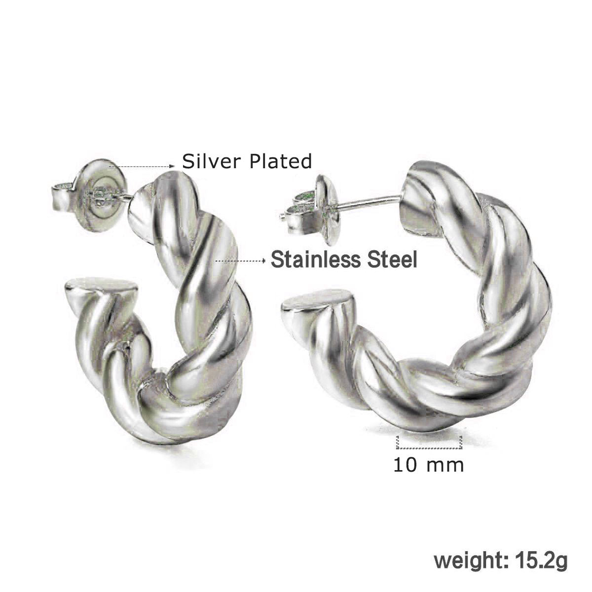 Twisted Croissant Glossy Copper Gold Hoop Bali Earrings for Women