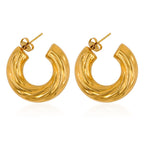 Layered Gold Glossy Gold Anti Tarnish Copper Hoop Bali Earring Bulk