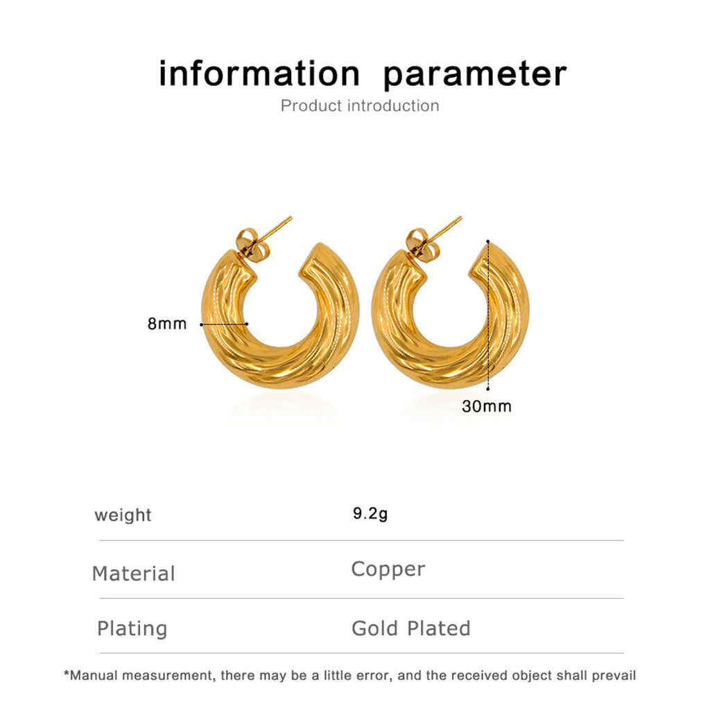 Layered Gold Glossy Gold Anti Tarnish Copper Hoop Bali Earring Bulk