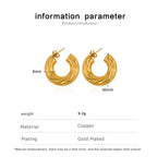 Layered Gold Glossy Gold Anti Tarnish Copper Hoop Bali Earring Bulk