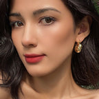 Beaten 18K Glossy Gold Anti Tarnish Copper Hoop Bali Earring Bulk