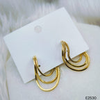 Triple Box Chain 18K Gold Dangling Earring For Women Bulk