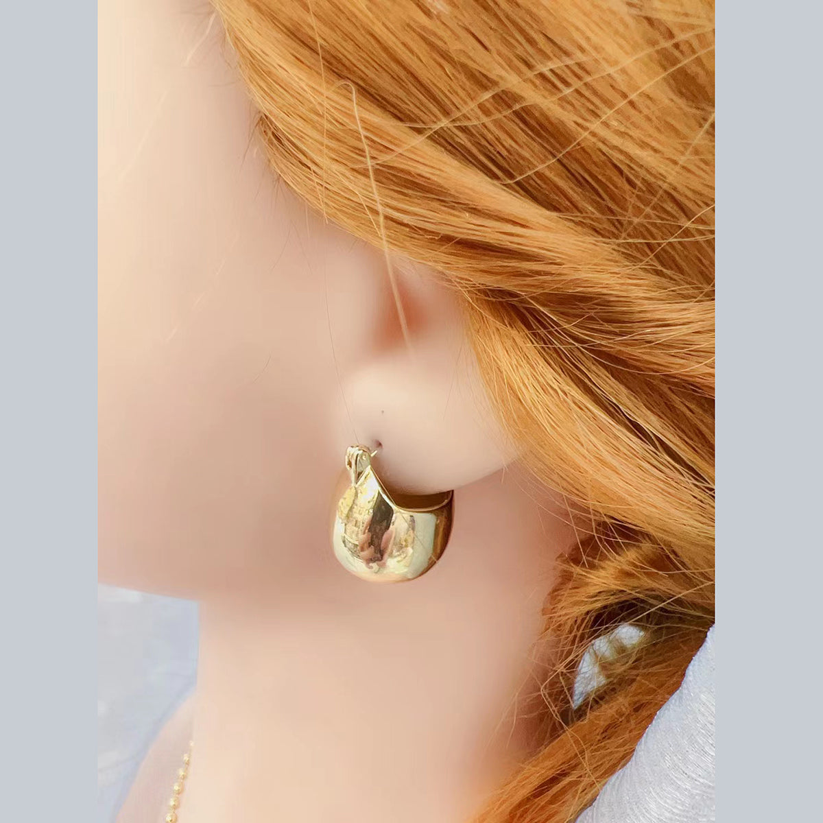 Glossy 18K Gold Anti Tarnish Disco Hoop Bali Earring For Women Bulk