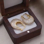 Cubic Zirconia 18K Gold Anti Tarnish Hoop Bali Earring For Women Bulk