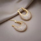 Cubic Zirconia 18K Gold Anti Tarnish Hoop Bali Earring For Women Bulk