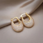 Cubic Zirconia 18K Gold Anti Tarnish Hoop Bali Earring For Women Bulk