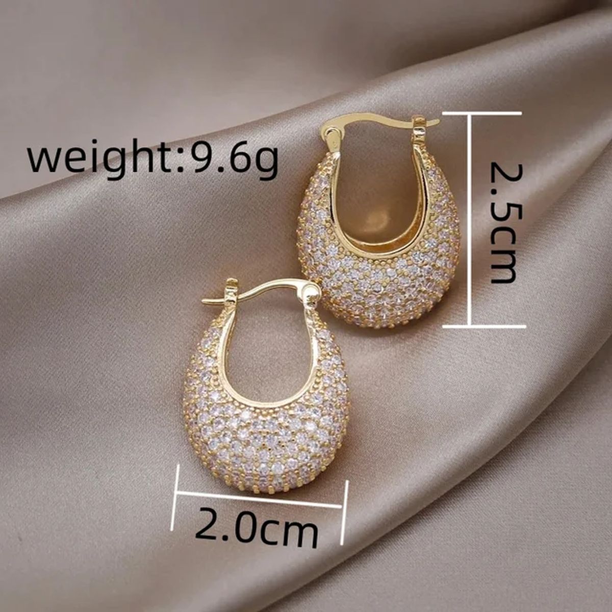 Cubic Zirconia 18K Gold Anti Tarnish Hoop Bali Earring For Women Bulk