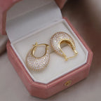 Cubic Zirconia 18K Gold Anti Tarnish Hoop Bali Earring For Women Bulk