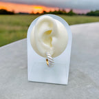 Simple Enamel White 18K Gold Anti Tarnish Hoop Stud Earring Women Bulk
