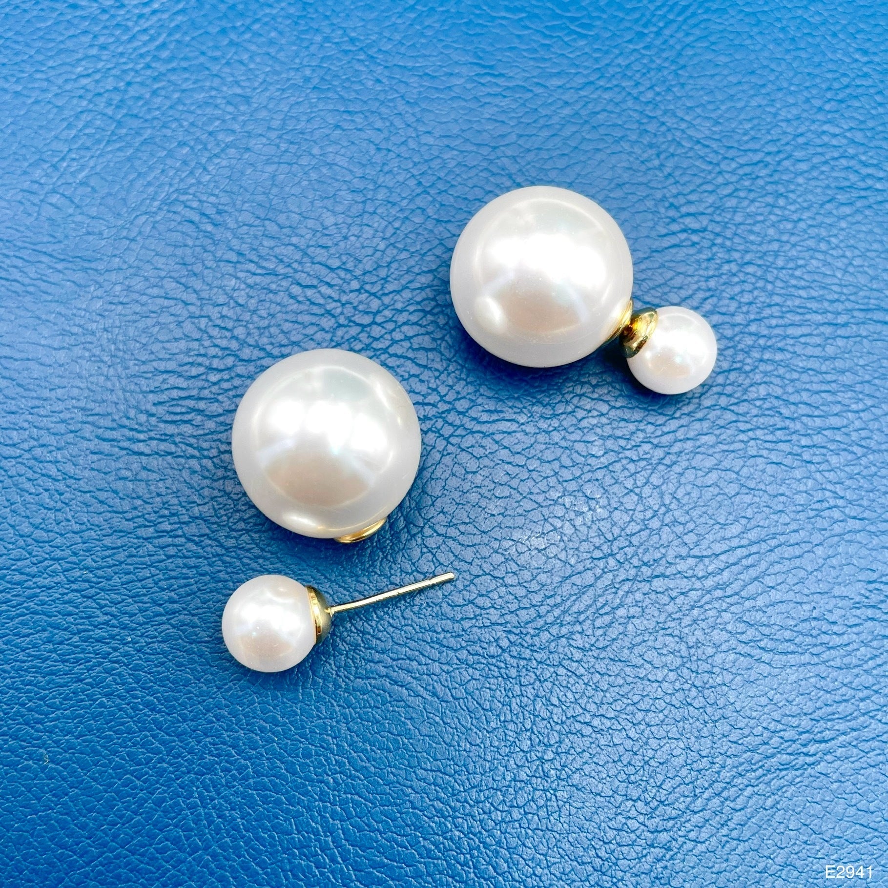 Pearl Back Closer White Pearl Copper Anti Tarnish Stud Earring Bulk Main image