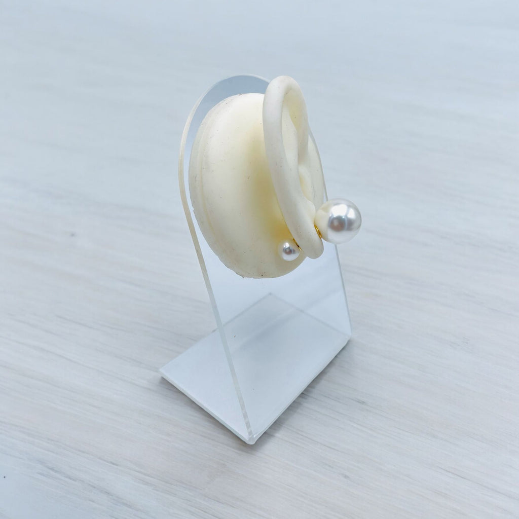 Pearl Back Closer White Pearl Copper Anti Tarnish Stud Earring Bulk