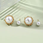 Pearl Back Closer White Gold CZ Pearl Anti Tarnish Drop Earring Bulk