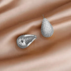 Teardrop Pave Paisley Mango CZ Gold Anti Tarnish Stud Earring Bulk