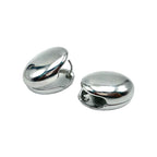 Dual Side Oval Glossy Silver Anti Tarnish Oval Stud Hoop Earring Bulk