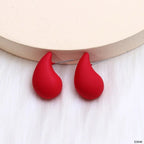 Resin Tear Drop Red Silver Anti Tarnish Stud Earring For Women Bulk